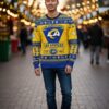 Los Angeles Rams Football Team Logo Custom Name Sport Team Gift Ugly Christmas Sweater Product Photo 1