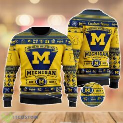 Michigan Wolverines Football Team Logo Sport Team Gift Ugly Christmas Sweater Product Photo 1