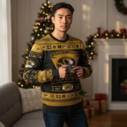 Missouri Tigers Football Team Logo Custom Name Sport Team Gift Ugly Christmas Sweater Product Photo 2