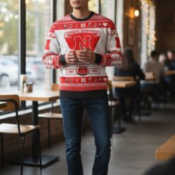 Nebraska Cornhuskers Football Team Logo Sport Team Gift Ugly Christmas Sweater Product Photo 1