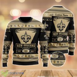 New Orleans Saints Football Team Logo Custom Name Sport Team Gift Ugly Christmas Sweater Product Photo 1