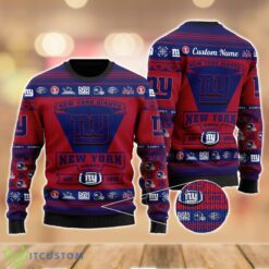 New York Giants Football Team Logo Custom Name Sport Team Gift Ugly Christmas Sweater Product Photo 1