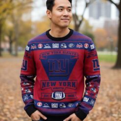 New York Giants Football Team Logo Custom Name Sport Team Gift Ugly Christmas Sweater Product Photo 2