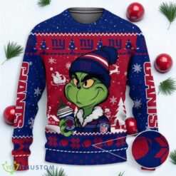 New York Giants The Grinch Drink Coffee Ugly Christmas Sweater NFL Fans Sport Christmas Sweater Product Photo 1