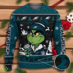 Philadelphia Eagles The Grinch Drink Coffee Ugly Christmas Sweater NFL Fans Sport Christmas Sweater Product Photo 1