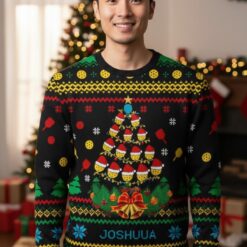 Pickleball Symbol Image Noel Pattern Personalized Gifts For Sport Lovers Ugly Christmas Sweater 3 Pickleball Symbol Image Noel Pattern Personalized Gifts For Sport Lovers Ugly Christmas Sweater Product Photo 2