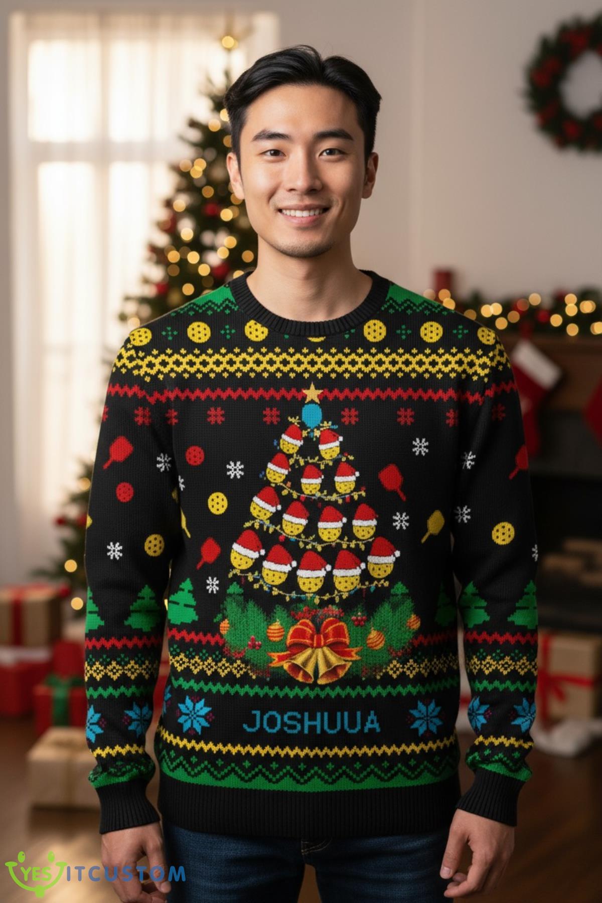 Pickleball Symbol Image Noel Pattern Personalized Gifts For Sport Lovers Ugly Christmas Sweater 4 Pickleball Symbol Image Noel Pattern Personalized Gifts For Sport Lovers Ugly Christmas Sweater Product Photo 2