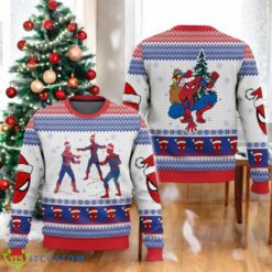 Spider-Man 3D Ugly Christmas Sweater Xmas Holiday Gift For Men And Women Three Spiderman Meme Santa Christmas Lights Sweater Product Photo 1