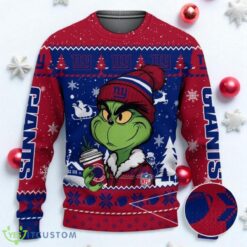 The Grinch Drink Coffee New York Giants Ugly Christmas Sweater NFL Fans Sport Christmas Sweater Product Photo 1