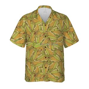 Hand Drawn Doodle Corn Cobs Hawaiian Shirt Product Photo 1