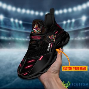 Arizona Coyotes NHL Sport Black Max Soul Shoes Custom Name Running Sneakers For Fans Gift - Arizona Coyotes- Personalized NHL Sport Black Max Soul Shoes_1