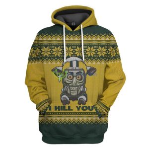 Gearhumans 3D Green Bay Packers Christmas 3D Pullover Hoodie Product Photo 1