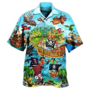 Pirate In Blue Pattern Hawaiian Shirt 3 Pirate In Blue Pattern Hawaiian Shirt Product Photo 2