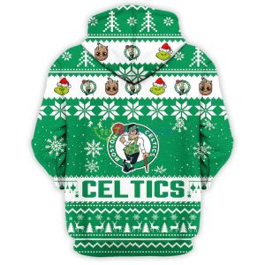 Boston Celtics Baby Groot And Grinch Best Friends 3D Pullover Hoodie 7 Boston Celtics Baby Groot And Grinch Best Friends 3D Pullover Hoodie Product Photo 4