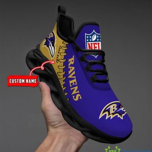 Baltimore Ravens Max Soul Shoes Design 9 Custom Name Running Sneakers For Fans Gift - Baltimore Ravens-PERSONALIZED MAX SOUL SHOES_2