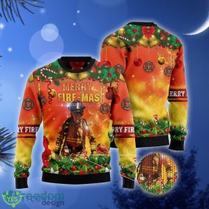 Merry Fire Mas Firefighter Ugly Christmas Sweater Gift Men Women - Merry Fire Mas Firefighter G51126 unisex womens & mens, couples matching, friends, funny family ugly christmas holiday sweater gifts (plus size available)_3