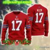 Buffalo Bills NFL Allen Trendy 3D Custom Number And Name Ugly Christmas Sweater Red - Buffalo Bills NFL Allen Trendy 3D Custom Number And Name Ugly Christmas Sweater Red