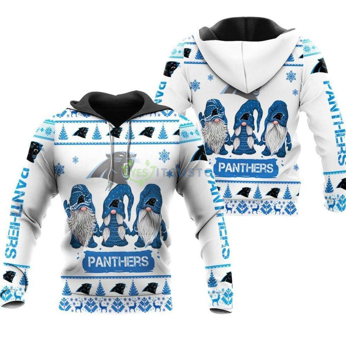 Christmas Gnomes Carolina Panthers 3D Pullover Hoodie 2 Christmas Gnomes Carolina Panthers 3D Pullover Hoodie Product Photo 1