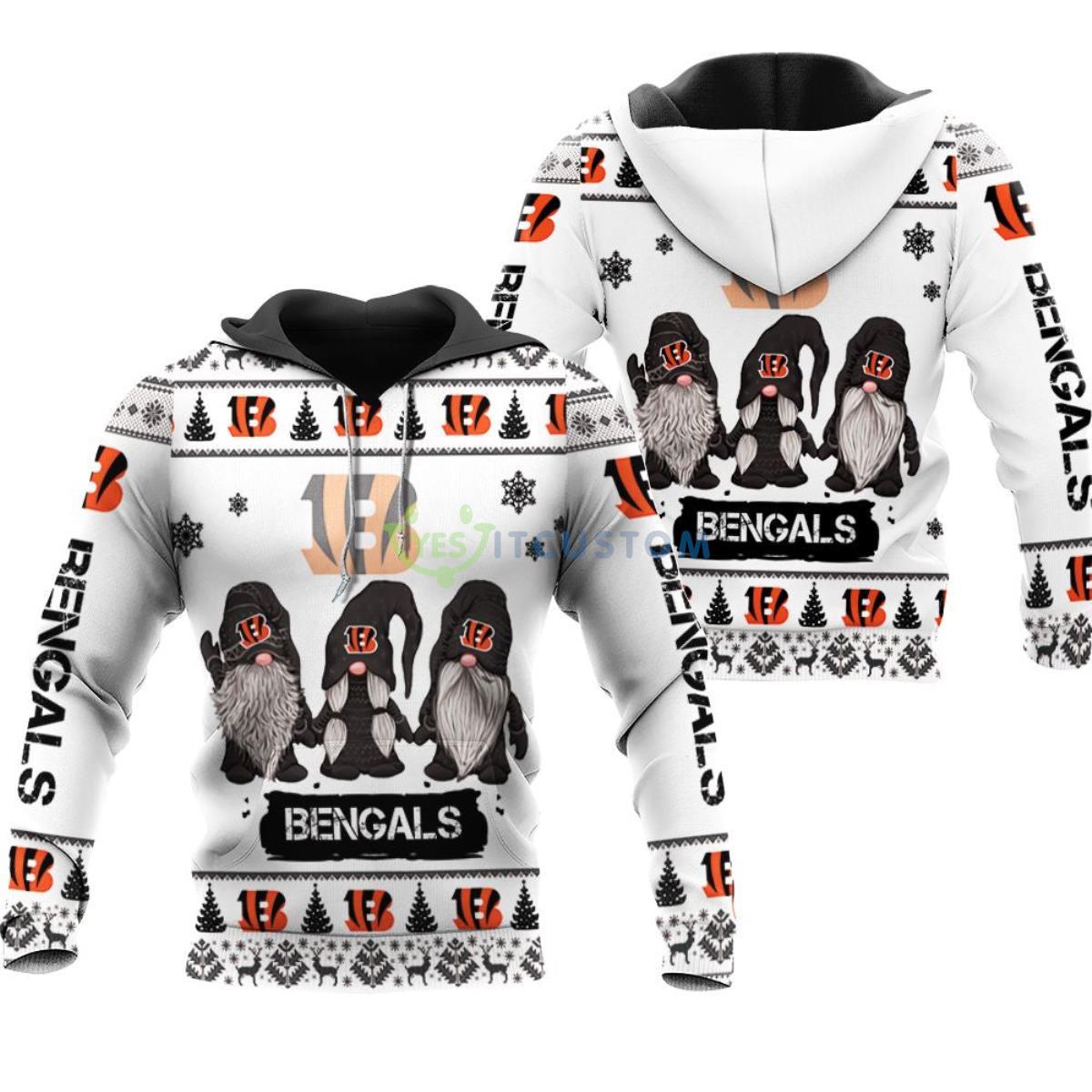 Christmas Gnomes Cincinnati Bengals 3D Pullover Hoodie 2 Christmas Gnomes Cincinnati Bengals 3D Pullover Hoodie Product Photo 1