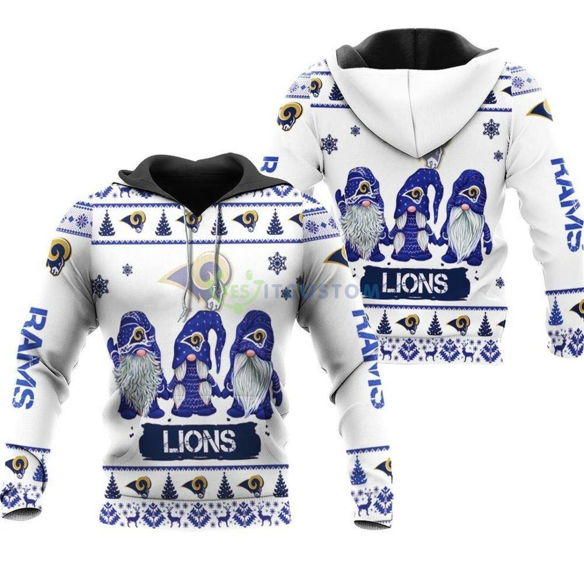 Christmas Gnomes Los Angeles Rams 3D Pullover Hoodie 2 Christmas Gnomes Los Angeles Rams 3D Pullover Hoodie Product Photo 1