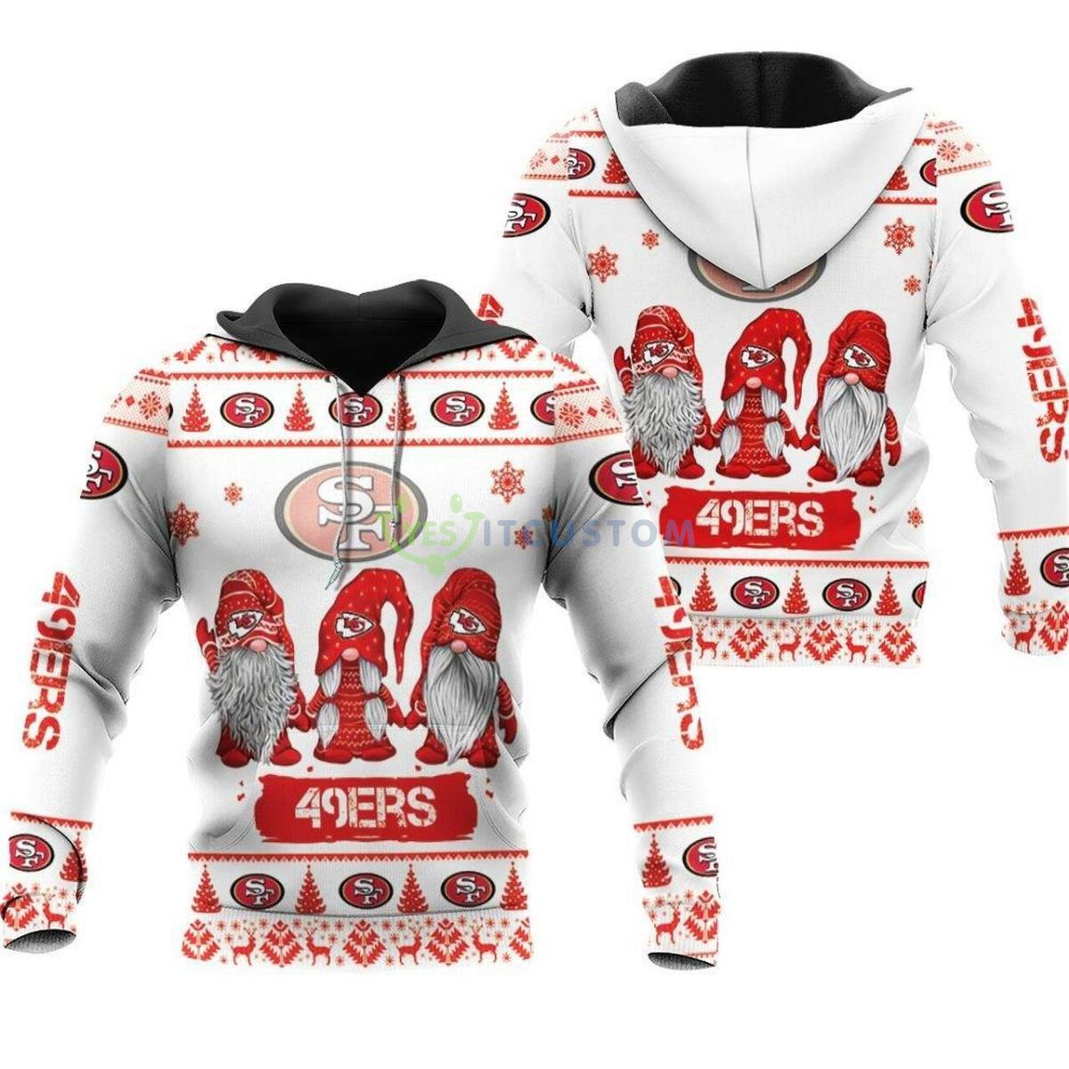 Christmas Gnomes San Francisco 49Ers 3D Pullover Hoodie 2 Christmas Gnomes San Francisco 49Ers 3D Pullover Hoodie Product Photo 1