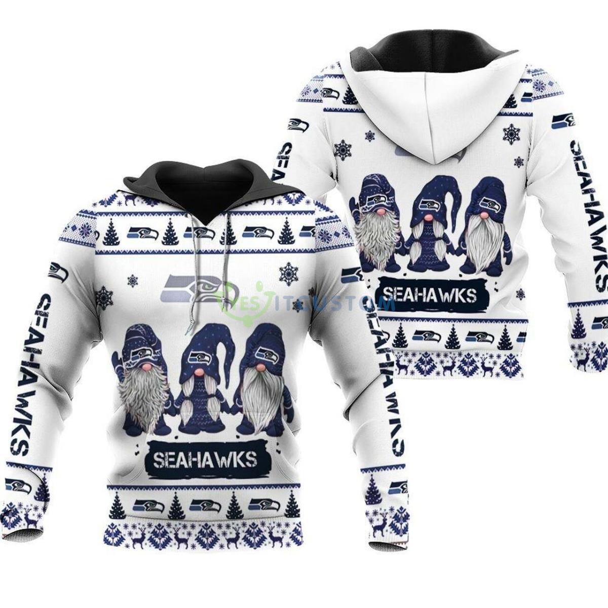 Christmas Gnomes Seattle Seahawks D Pullover Hoodie 2 Christmas Gnomes Seattle Seahawks D Pullover Hoodie Product Photo 1