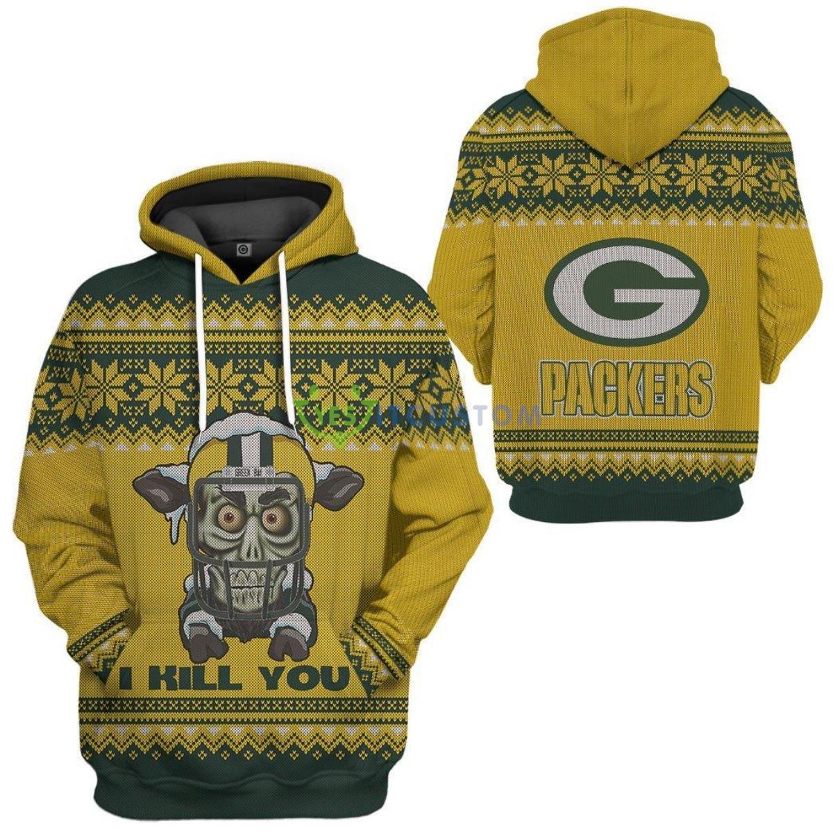 Gearhumans 3D Green Bay Packers Christmas 3D Pullover Hoodie 5 Gearhumans 3D Green Bay Packers Christmas 3D Pullover Hoodie Product Photo 2