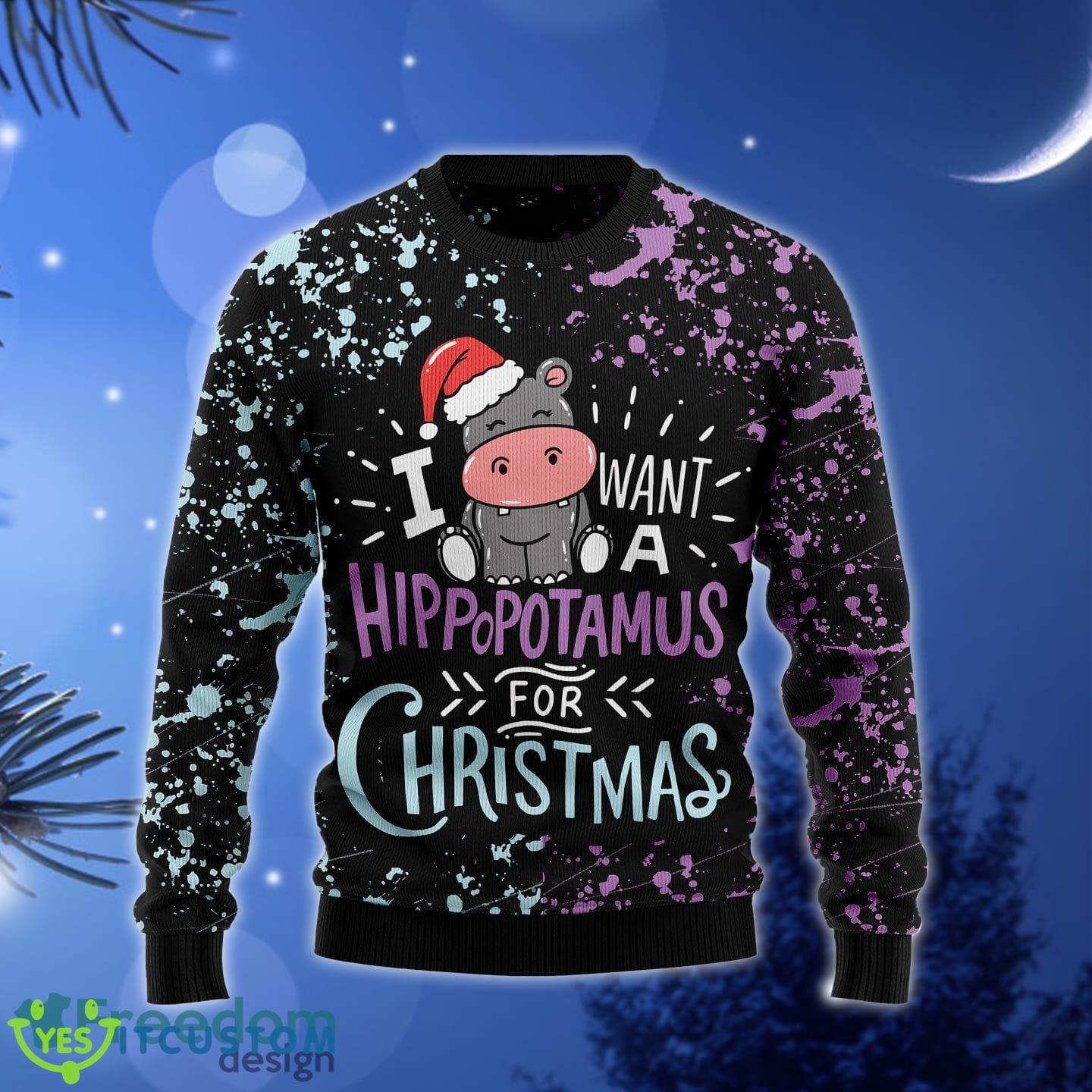 Hippo Ugly Christmas Sweater Gift Men Women 7 Hippo Ugly Christmas Sweater Gift Men Women - Hippo Christmas T2311 unisex womens & mens, couples matching, friends, funny family ugly christmas holiday sweater gifts (plus size available)_1
