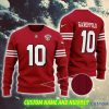 Jimmy Garoppolo 10 San Francisco 49ers NFL Design 3D Custom Number And Name Ugly Christmas Sweater Red - Jimmy Garoppolo 10 San Francisco 49ers NFL Design 3D Custom Number And Name Ugly Christmas Sweater Red