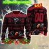 NFL Atlanta Falcons Snow 3D Custom Number And Name Ugly Christmas Sweater Red - NFL Atlanta Falcons Snow 3D Custom Number And Name Ugly Christmas Sweater Red