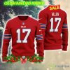 NFL Buffalo Bills Josh Allen Wool Special 3D Custom Number And Name Ugly Christmas Sweater Red - NFL Buffalo Bills Josh Allen Wool Special 3D Custom Number And Name Ugly Christmas Sweater Red