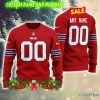 NFL Buffalo Bills Wool Festoon AOP Custom Number And Name Ugly Christmas Sweater Red - NFL Buffalo Bills Wool Festoon AOP Custom Number And Name Ugly Christmas Sweater Red
