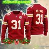 NFL Kansas City Chiefs Color Gift Knitted Custom Number And Name Ugly Christmas Sweater Red - NFL Kansas City Chiefs Color Gift Knitted Custom Number And Name Ugly Christmas Sweater Red