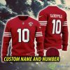 NFL San Francisco 49ers Comfy AOP Custom Number And Name Ugly Christmas Sweater Red - NFL San Francisco 49ers Comfy AOP Custom Number And Name Ugly Christmas Sweater Red