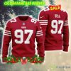 NFL San Francisco 49ers Nick Bosa Wool Handmade Knitted Custom Number And Name Ugly Christmas Sweater Red - NFL San Francisco 49ers Nick Bosa Wool Handmade Knitted Custom Number And Name Ugly Christmas Sweater Red