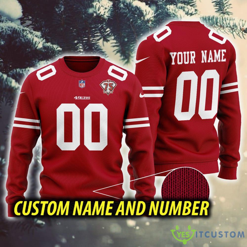 NFL San Francisco 49ers Textile AOP Custom Number And Name Ugly Christmas Sweater Red 3 NFL San Francisco 49ers Textile AOP Custom Number And Name Ugly Christmas Sweater Red - NFL San Francisco 49ers Textile AOP Custom Number And Name Ugly Christmas Sweater Red