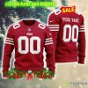 NFL San Francisco 49ers Wool Casual AOP Custom Number And Name Ugly Christmas Sweater Red - NFL San Francisco 49ers Wool Casual AOP Custom Number And Name Ugly Christmas Sweater Red