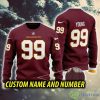 NFL Washington Redskins Ensemble AOP Custom Number And Name Ugly Christmas Sweater Red - NFL Washington Redskins Ensemble AOP Custom Number And Name Ugly Christmas Sweater Red