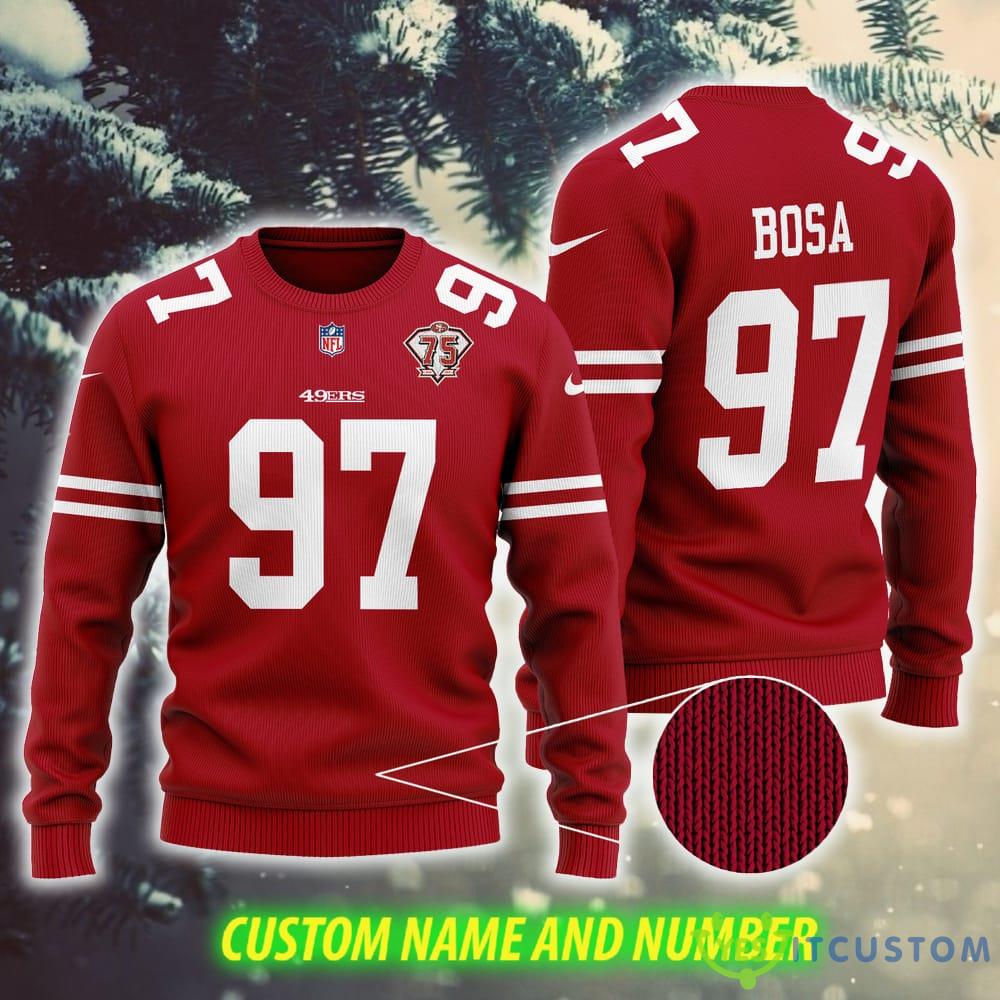 Nick Bosa 97 San Francisco 49ers NFL Merry-making Knitted Custom Number And Name Ugly Christmas Sweater Red 3 Nick Bosa 97 San Francisco 49ers NFL Merry-making Knitted Custom Number And Name Ugly Christmas Sweater Red - Nick Bosa 97 San Francisco 49ers NFL Merry-making Knitted Custom Number And Name Ugly Christmas Sweater Red