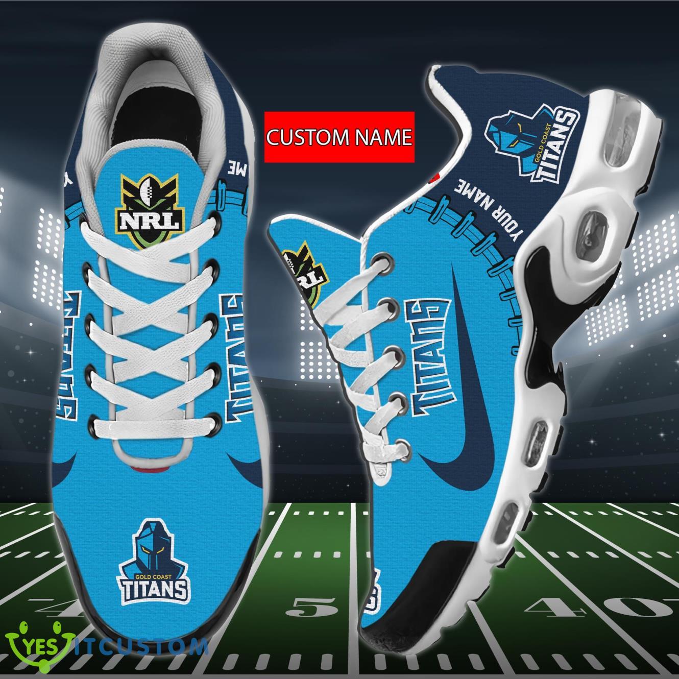 NRL Gold Coast Titans Air Cushion Sports Shoes Custom Name For Men Women 4 NRL Gold Coast Titans Air Cushion Sports Shoes Custom Name For Men Women Product Photo 1