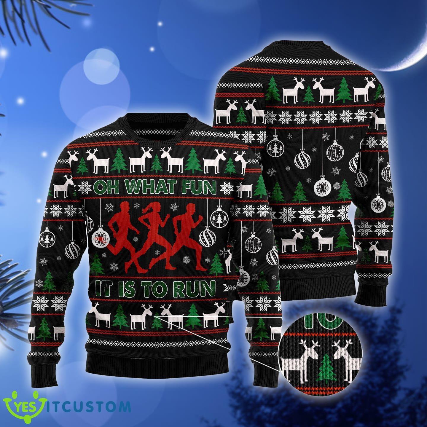 Running Oh What Fun It Is To Fun Knitted Christmas Sweater Gift Men Women 3 Running Oh What Fun It Is To Fun Knitted Christmas Sweater Gift Men Women - Running Oh What Fun It Is To Fun Ugly Christmas Sweater Gift Men Women_3