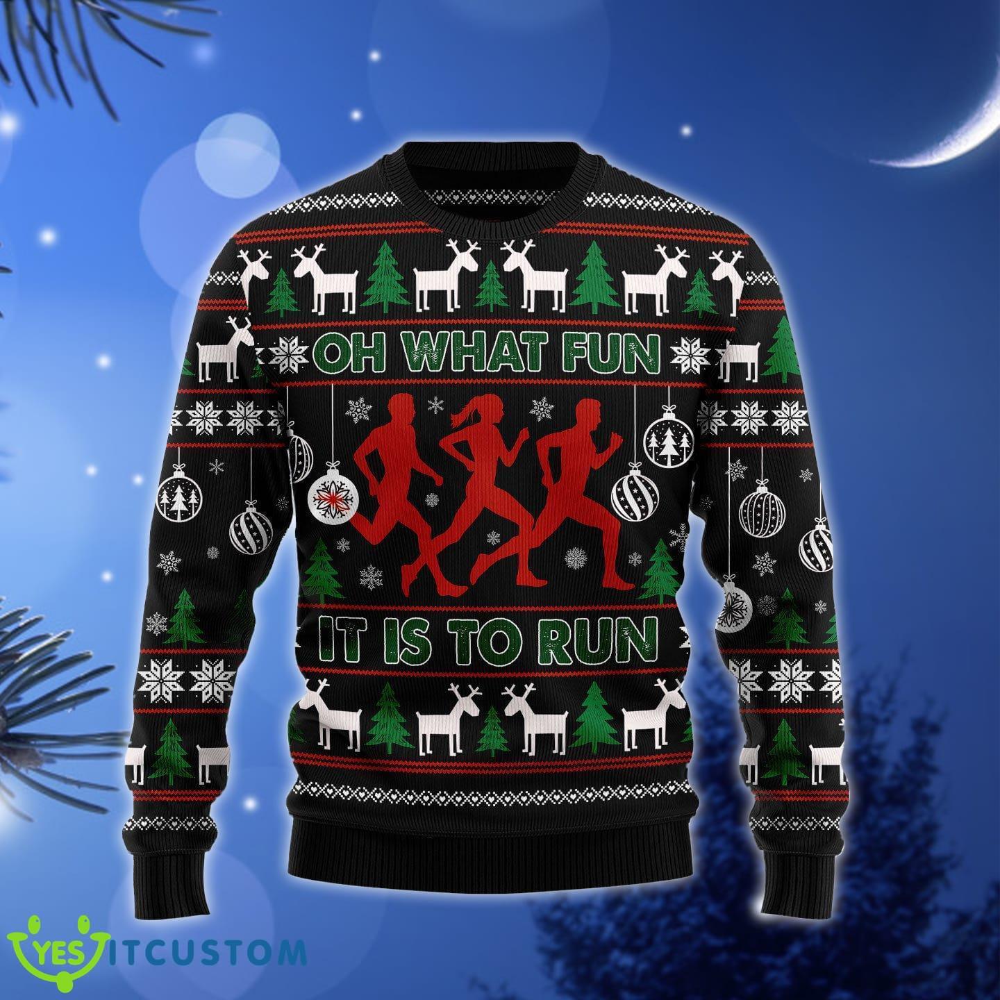 Running Oh What Fun It Is To Fun Knitted Christmas Sweater Gift Men Women 7 Running Oh What Fun It Is To Fun Knitted Christmas Sweater Gift Men Women - Running Oh What Fun It Is To Fun Ugly Christmas Sweater Gift Men Women_1