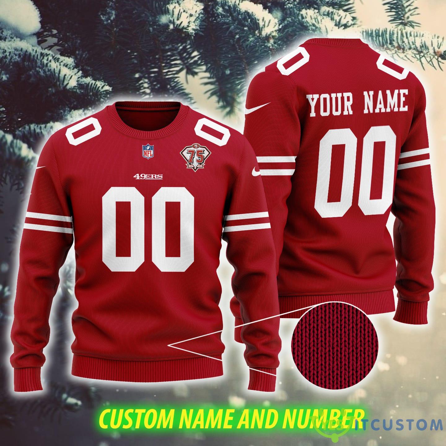 San Francisco 49ers NFL Holly AOP Custom Number And Name Ugly Christmas Sweater Red 3 San Francisco 49ers NFL Holly AOP Custom Number And Name Ugly Christmas Sweater Red - San Francisco 49ers NFL Holly AOP Custom Number And Name Ugly Christmas Sweater Red