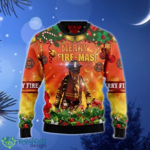 Merry Fire Mas Firefighter Ugly Christmas Sweater Gift Men Women - Merry Fire Mas Firefighter G51126 unisex womens & mens, couples matching, friends, funny family ugly christmas holiday sweater gifts (plus size available)_1