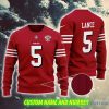 Trey Lance 5 San Francisco 49ers NFL Red Knitted Custom Number And Name Ugly Christmas Sweater Red - Trey Lance 5 San Francisco 49ers NFL Red Knitted Custom Number And Name Ugly Christmas Sweater Red