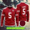 Trey Lance 5 San Francisco 49ers NFL Wreath Knitted Custom Number And Name Ugly Christmas Sweater Red - Trey Lance 5 San Francisco 49ers NFL Wreath Knitted Custom Number And Name Ugly Christmas Sweater Red