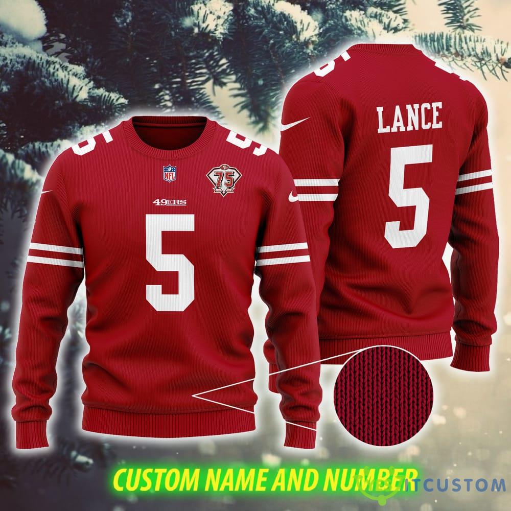 Trey Lance 5 San Francisco 49ers NFL Wreath Knitted Custom Number And Name Ugly Christmas Sweater Red 3 Trey Lance 5 San Francisco 49ers NFL Wreath Knitted Custom Number And Name Ugly Christmas Sweater Red - Trey Lance 5 San Francisco 49ers NFL Wreath Knitted Custom Number And Name Ugly Christmas Sweater Red