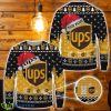 UPS Santa Hat Pattern Custom Name Ugly Sweater Cute Christmas Gift 3D Ugly Christmas Sweater Product Photo 1