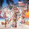 Welsh Corgi Dog United States Flag Hawaiian Flowers Hawaiian Shirt Product Photo 1